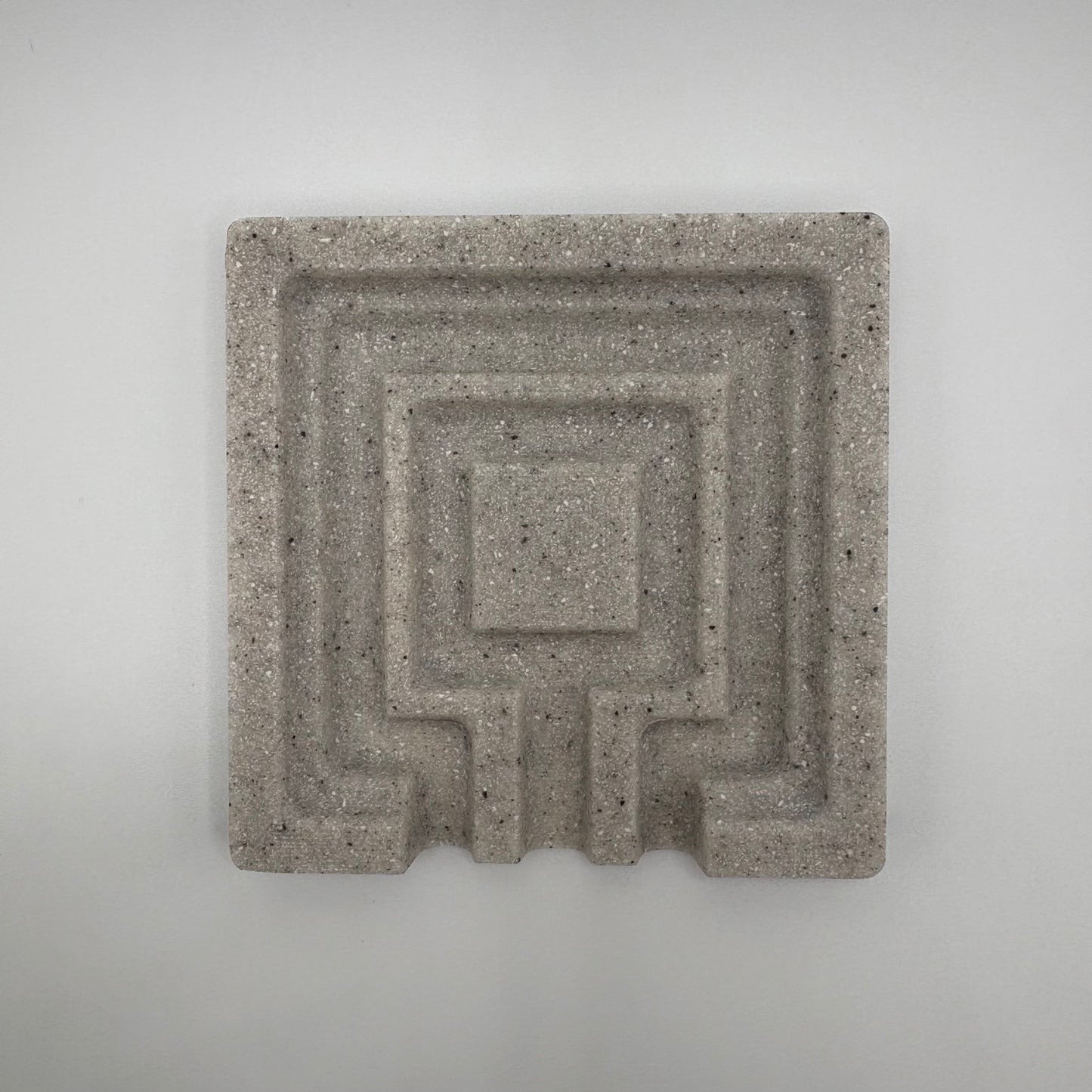 Speckled Light Gray & White Corian Soap Dish