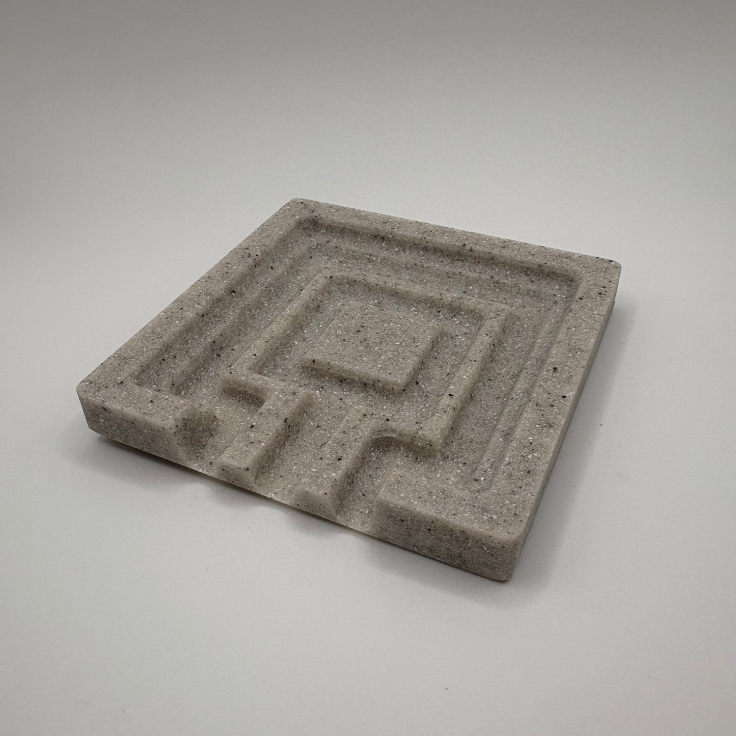 Speckled Light Gray & White Corian Soap Dish